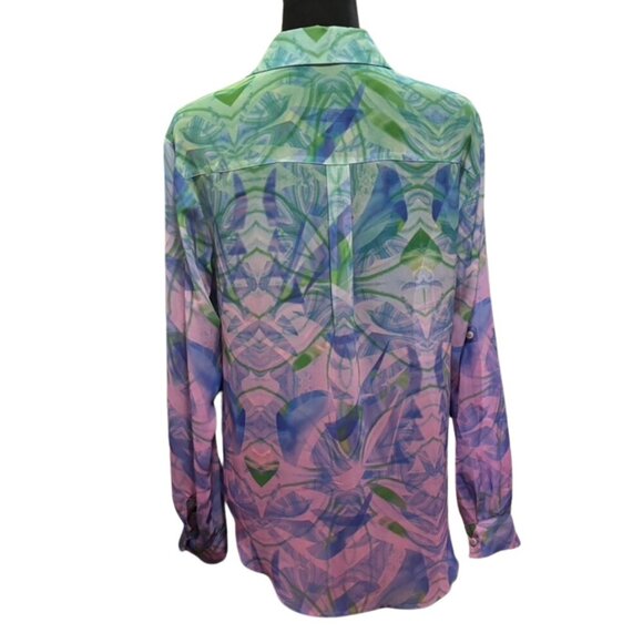 Decree Psychedelic Print Collared Shirt - Picture 2 of 3
